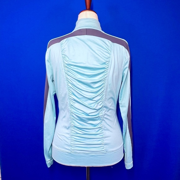 |•BOSTON PROPER•| Blue & Grey Athletic Activewear Jacket Size Medium - Picture 4 of 10